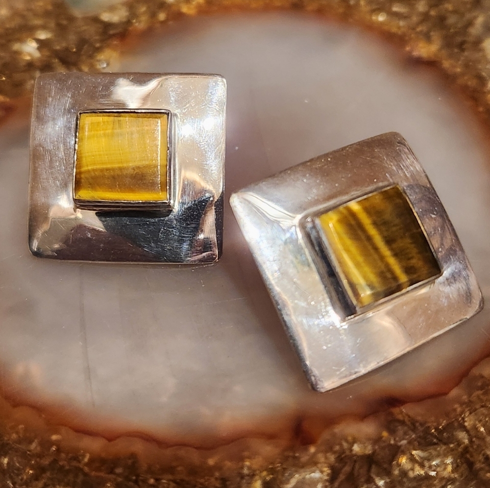 Sterling Silver Tigers Eye Earrings